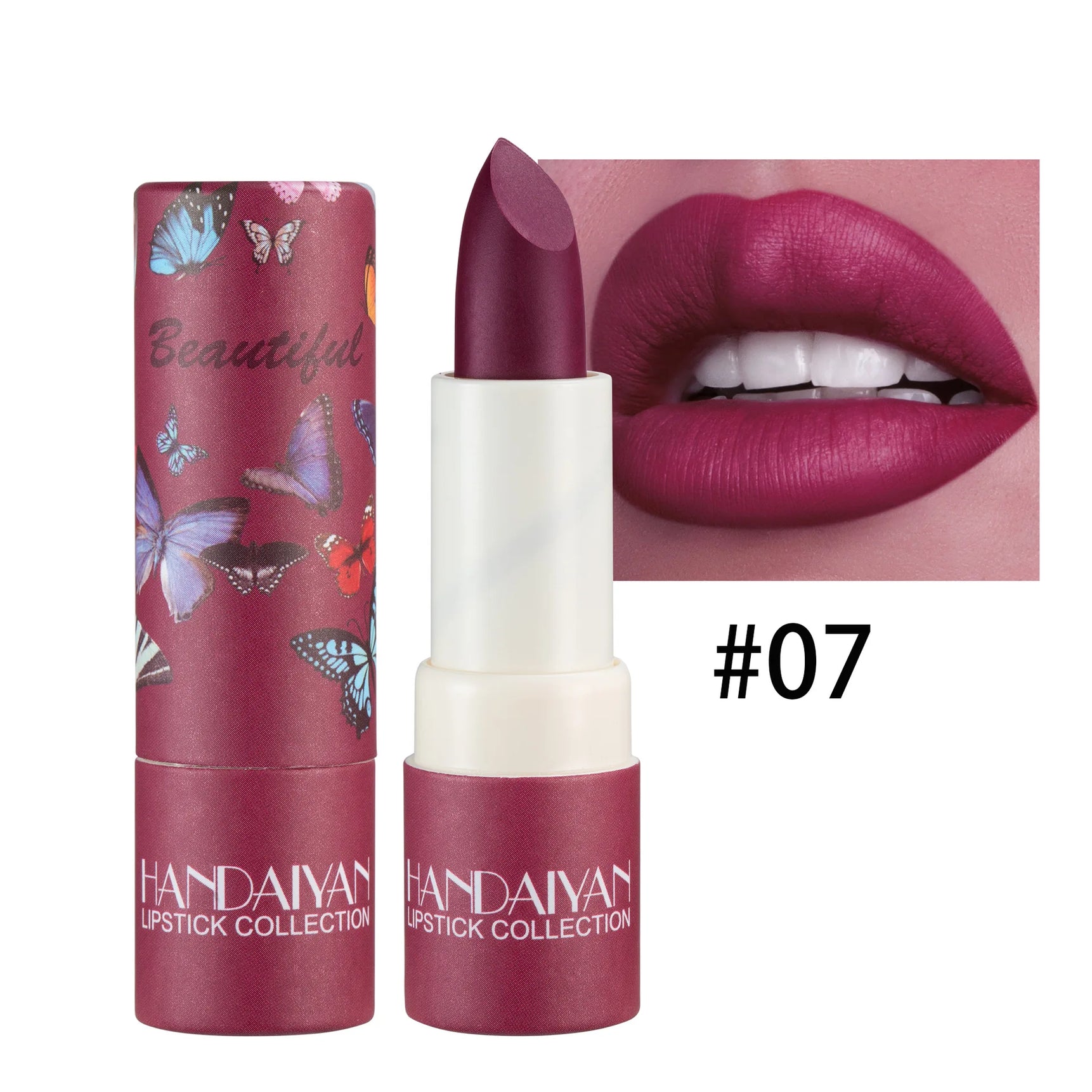 8 Colors Velvet Finish Lipstick Waterproof Long Lasting Moisturizing Non Stick Cup Nude Pink Red Lip Makeup Cosmetics