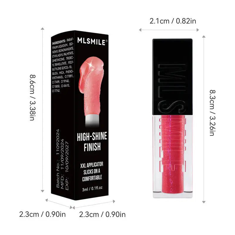 MLSMILE Wet Shiny Liquid Lip Gloss Diamond Shimmer Glitter Lip Plumper Oil 6colors Sparkling Highgloss Sequins Pearly Makeup
