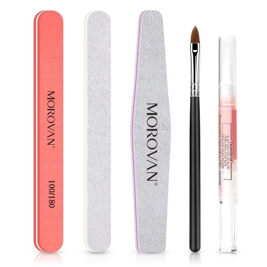 Manicure Set Nail File Nail Pen Nail Brush Nail Cuticle Oil Pen Nutrient Solution for Home Use and Professional Nail Salon