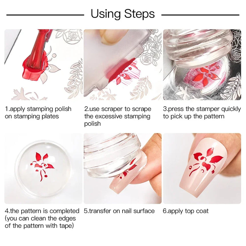 1PC Flower Leaves Line Geometric Stamping Plates Abstract Lady Face Nail Stamp Templates Printing Stencil Nail Art Decoration