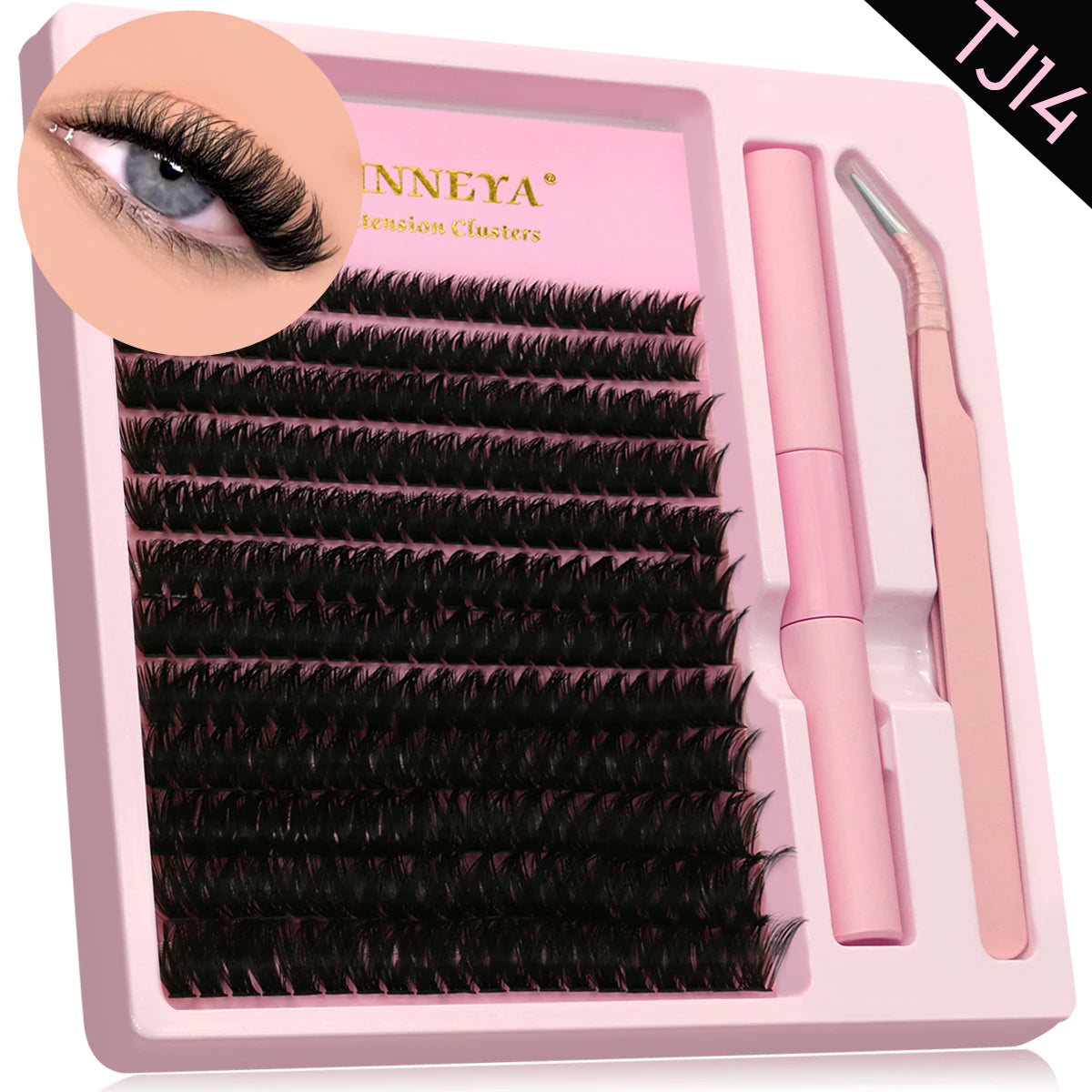 GROINNEYA DIY Lash Extension Kit Natural Volume Includes Eyelash Tweezers Bonding Glue For Salon-Quality Results at Home Makeup