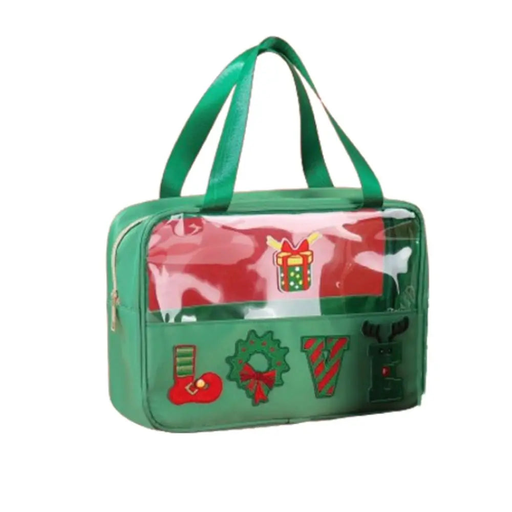 Creative Christmas Clear Travel Bags Cartoon Waterproof Christmas Toiletry Bags PVC Portable Make Up Organizer Travel