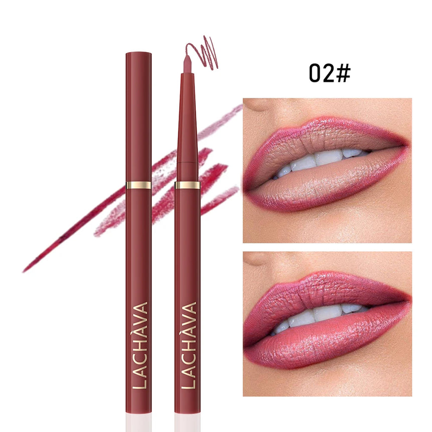Long-lasting Waterproof Matte Nude Lip Liner - High Pigmentation, Retractable, Smooth Application, Natural Look