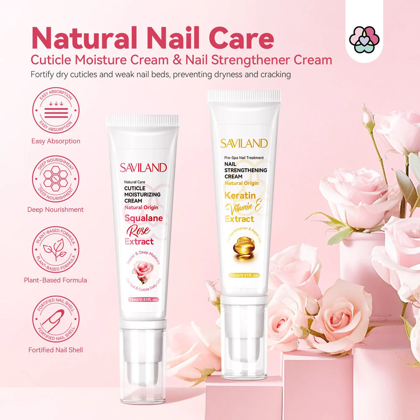 SAVILAND Nail Strengthener with VE and Keratin for Damaged Nails Strengthens Nails And Cuticles Protector Finger Nail Care