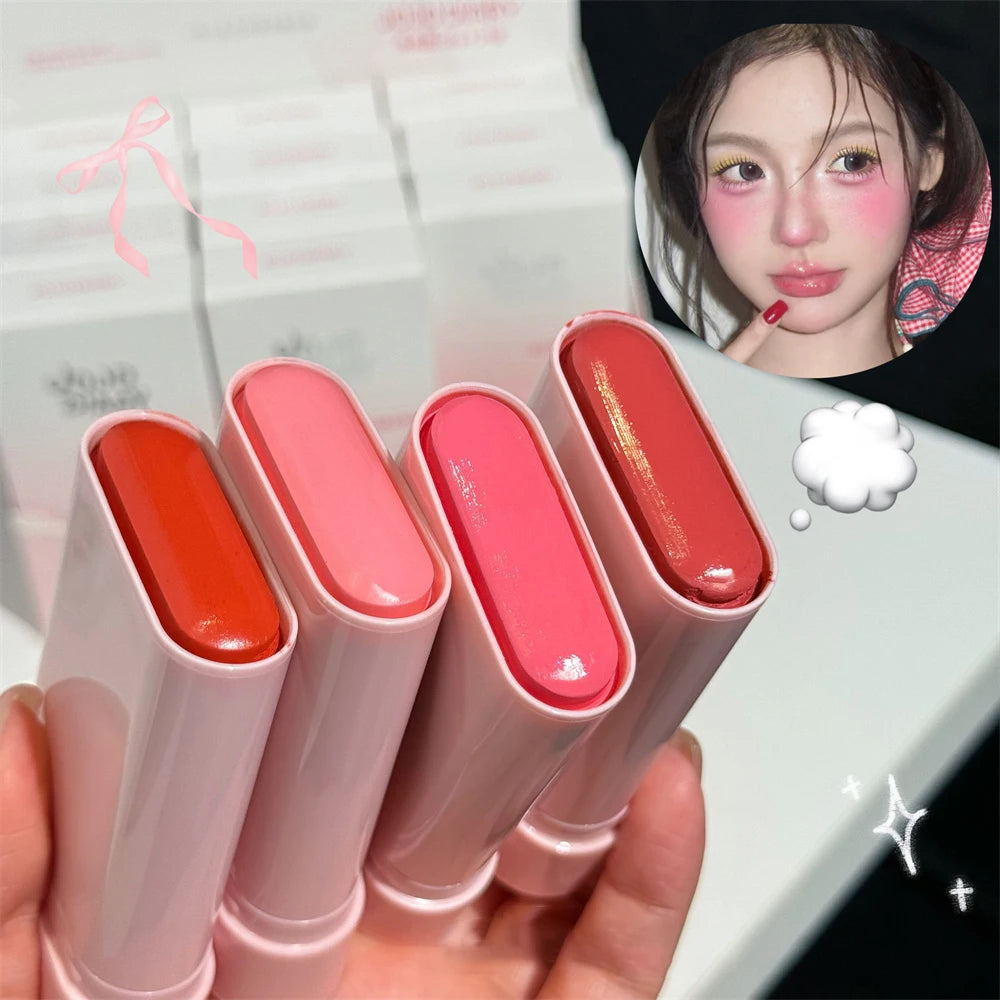 Monochrome Creamy Blush Makeup Multi Stick for Lip & Cheek Rouge Tint Moisturizer Pink Peach Cream Blusher Brightening Skin Tone