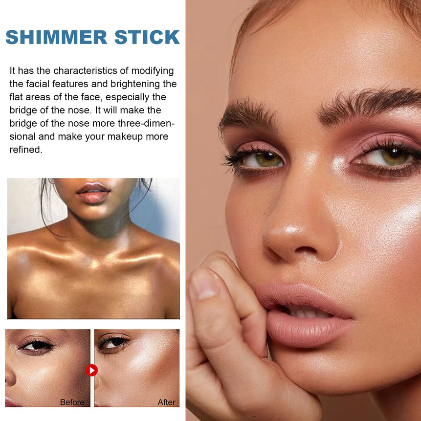 EELHOE Contouring Shimmer Stick Nose Bridge Shadow Three-dimensional Contour V Facial Shape Brighten Trimming Highlighter Cream