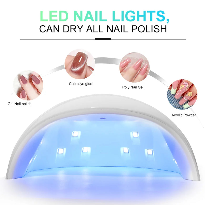 LED/UV Nail Dryer Lamp With 18LEDS Quick Drying Portable Nails Light Have 3 Timer Modes LCD Display for Manicure Salon/Home Tool