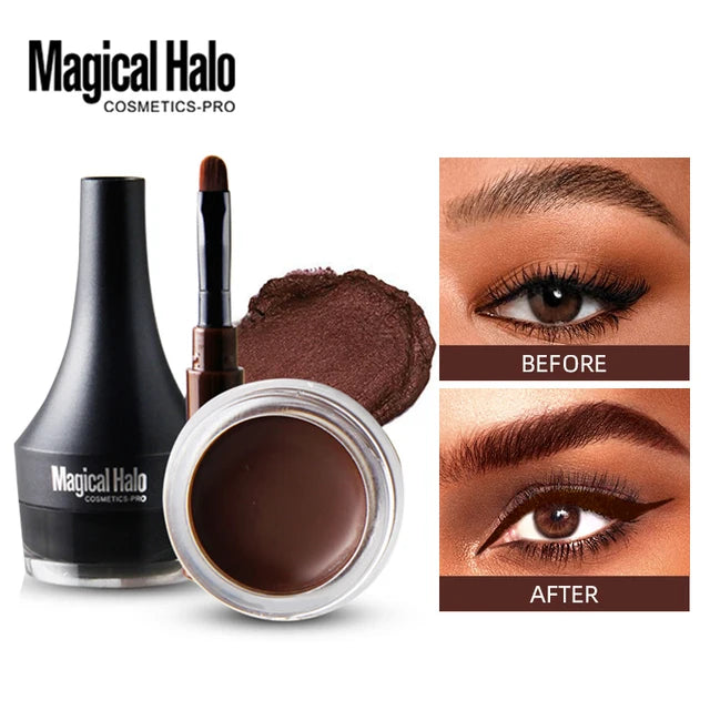 Eyebrow Pomade Waterproof Eyeliner Gel Makeup Long Lasting Tinted Sculpted Brow Gel With Brush Eyebrow Shade Eye Liner Cream