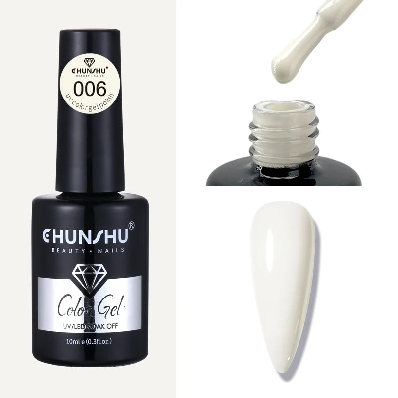 CHUNSHU 10ml Gel Nail Polish Soak Off Semi-Permanent Varnish Professional Salon UV LED Nails Art Gel No Smell All Seasons Colors