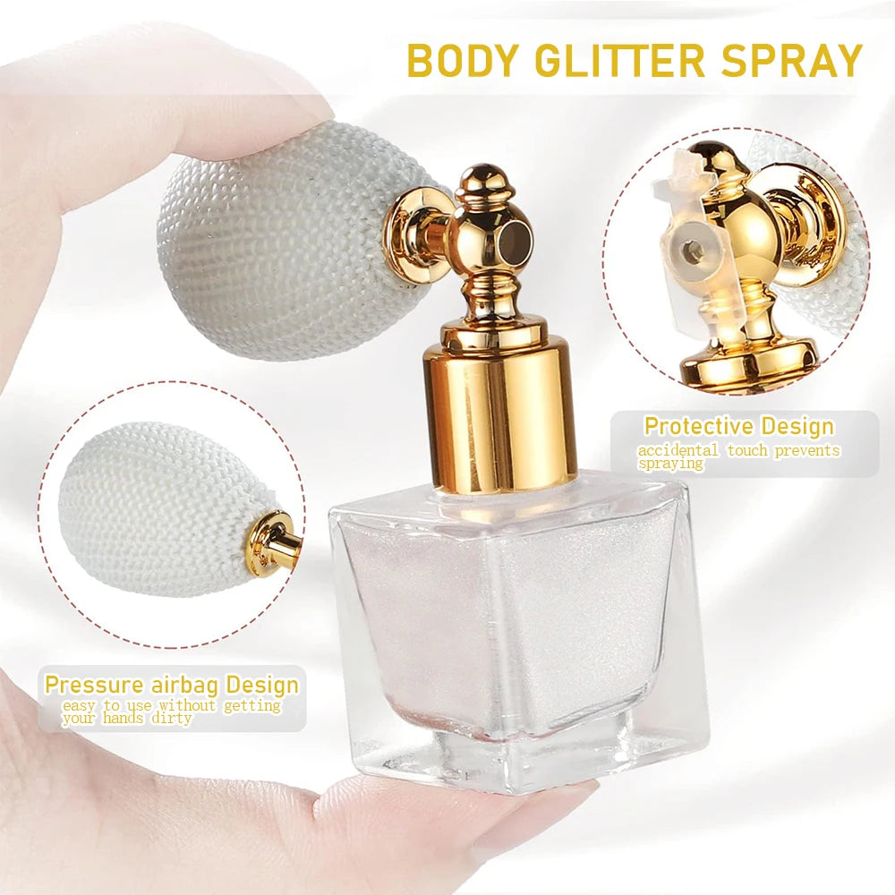 Body Glitter Spray Glow in The Dark Party Makeup Hair Glitter Extra Fine Face Shimmer Powder for Festival Glow Party Halloween