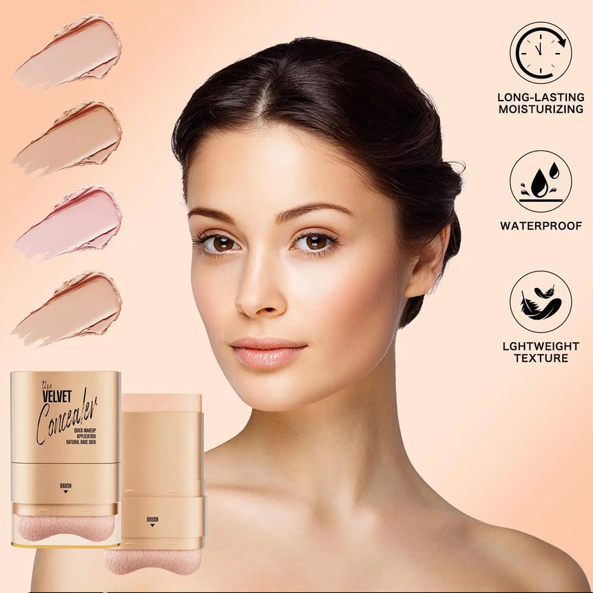 Waterproof Concealer Stick Eraser Cover Dark Circles Freckles Tattoo Lightweight 2 In 1 Brush Makeup Base Cream Moisturizing