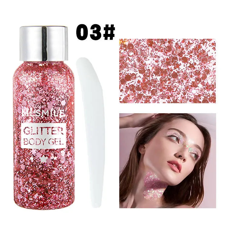 Eye Glitter Nail Hair Body Face Gel Art Waterproof High Gloss Glitter Body Multifunctional Makeup Decoration Party Festival