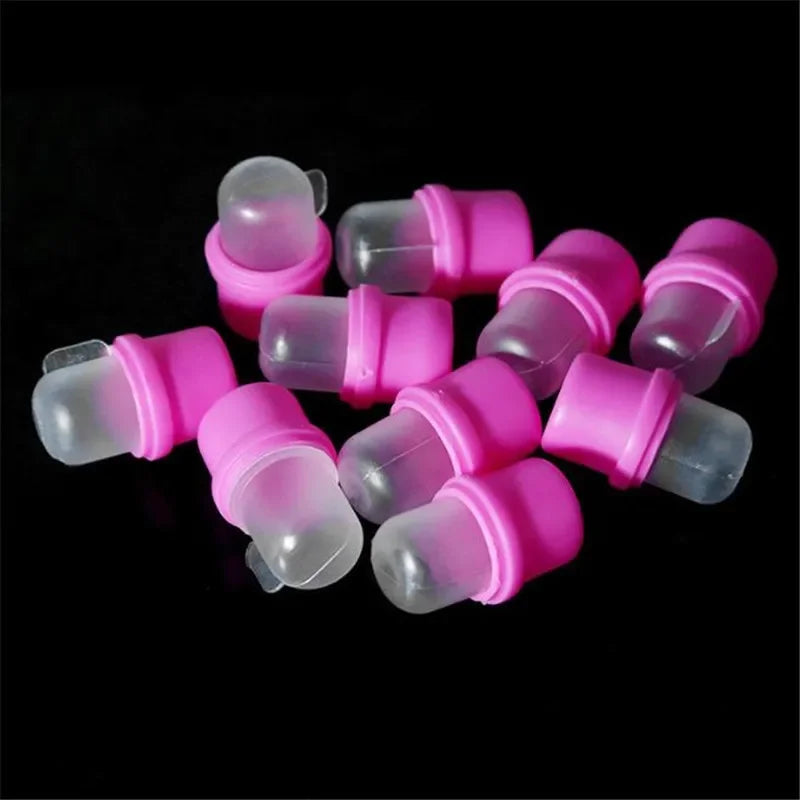 10/20/50/100PCS Pink Silicone Nail Soak Off Cap Clip Nail Wipe UV Gel Nail Polish Remover Wrap For Finger Toes Manicure Tool
