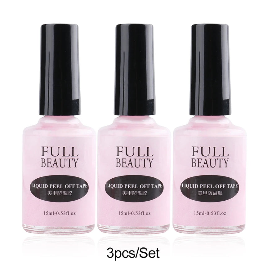 15ml Peel Off Latex Antifreezing Nail Liquid Anti-overflow Glue Nail Edge Protection Fast Dry Nail Skin Care Tool With Tweezer