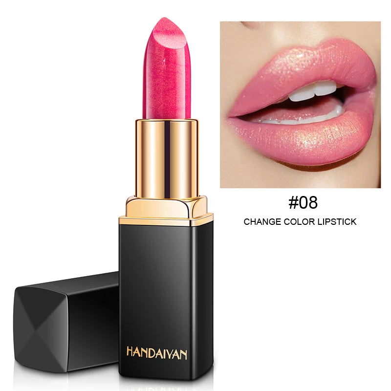 Black tube gold shiny lipstick, pearl moisturizing lipstick 9 colors available