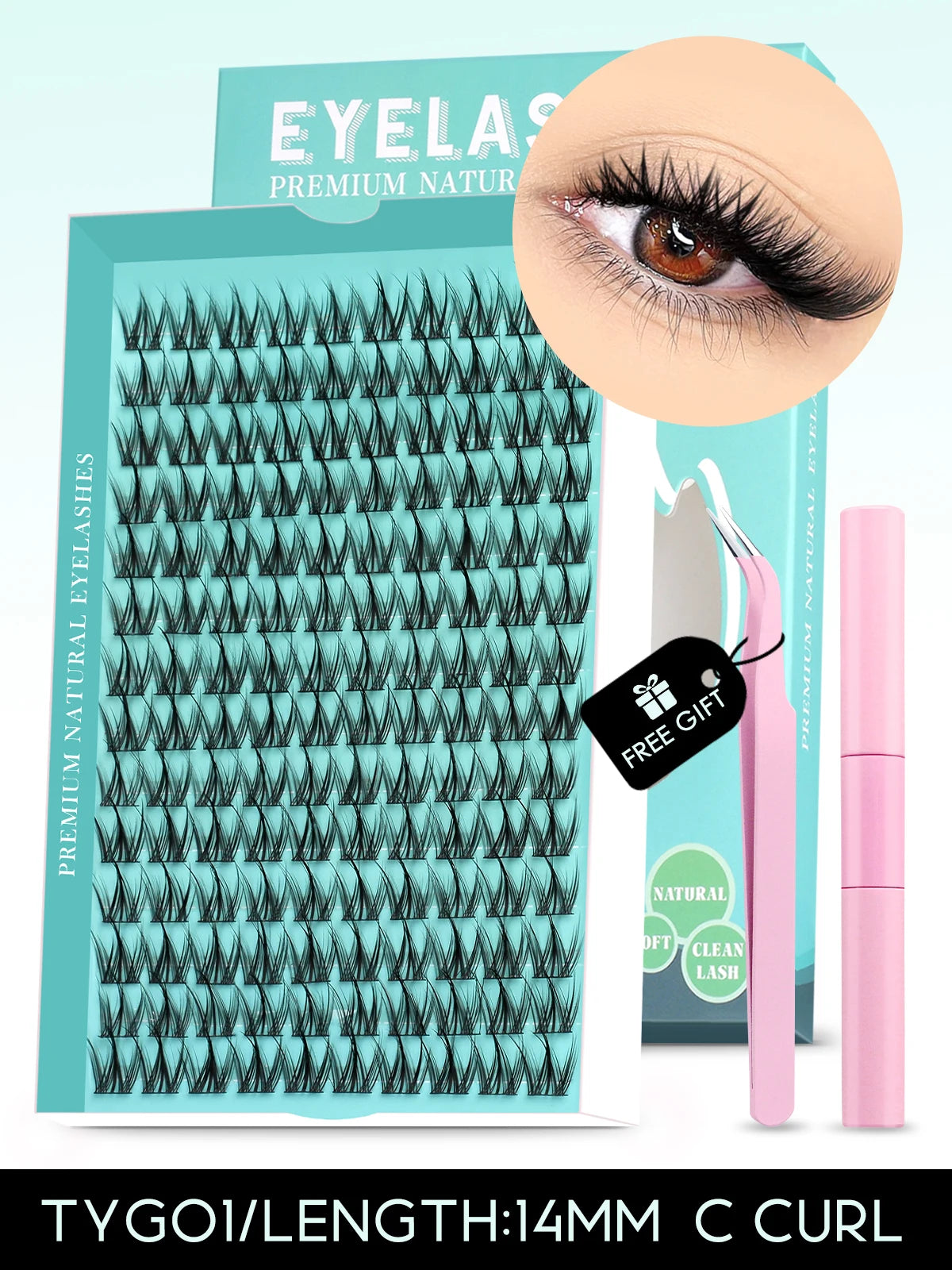 GROINNEYA DIY Lash Kit 10-18mm Manga Lashes Mixed Tray Lash Clusters Individual Eyelashes Kit with Lash Bond DIY Lashes