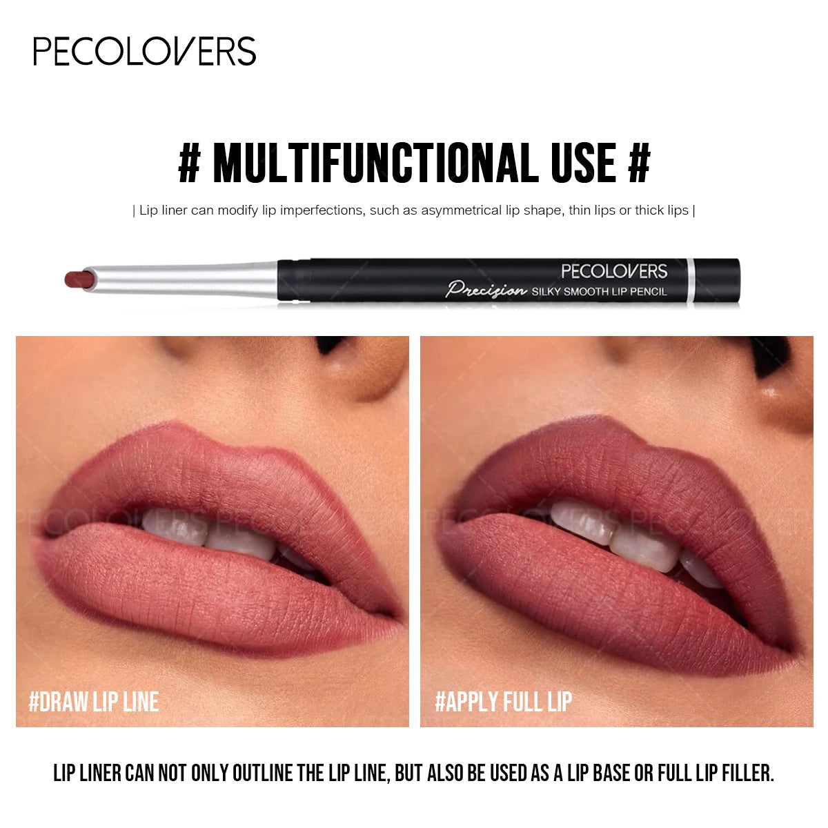 1PC Long-Lasting Waterproof Lip Liner Pen - Sweatproof Formula, Ideal for Crafting Delicate Makeup Looks