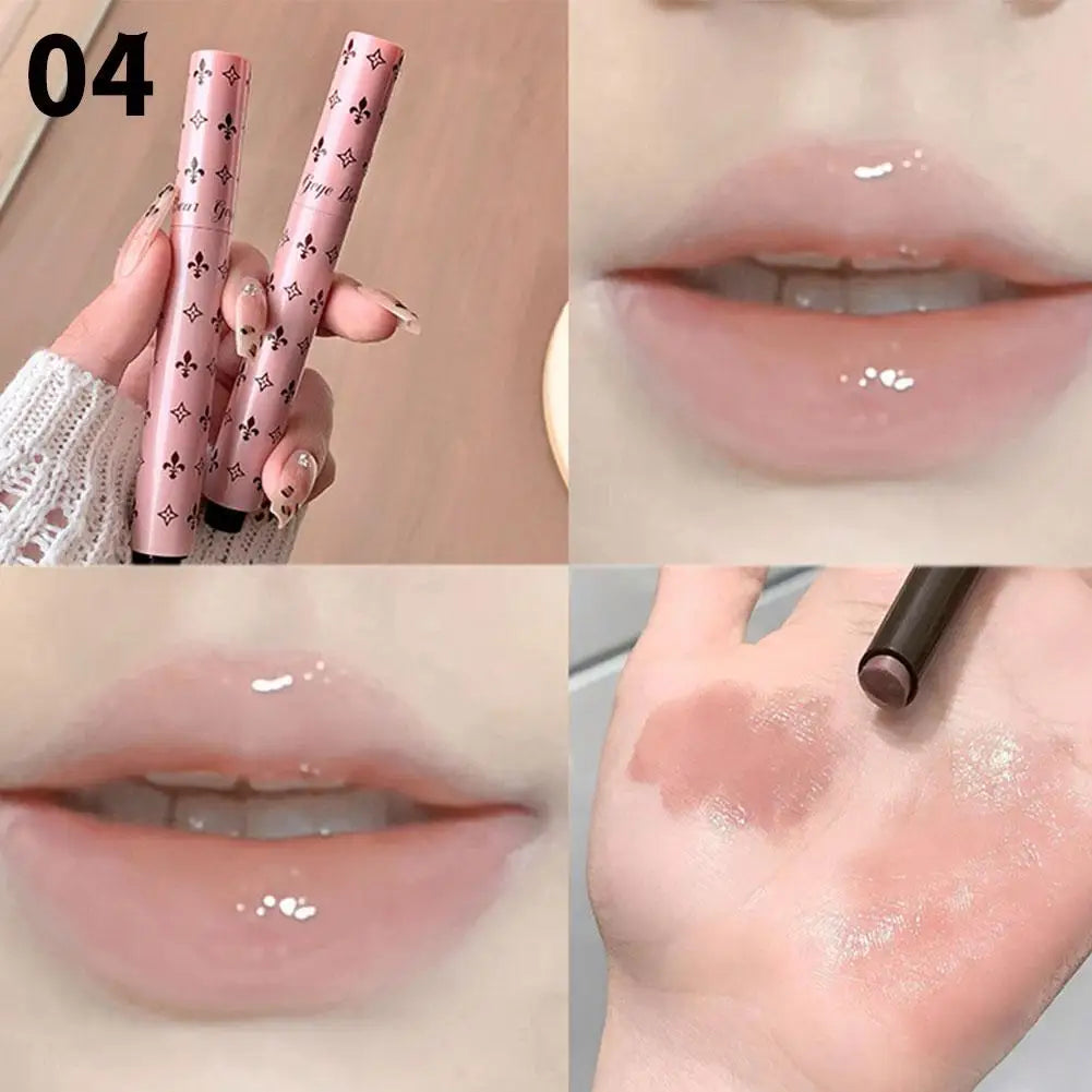 1PCS Glossy Solid Lip Gloss Mirror For Finish Moisturizing Water Light Tint Sweet tea raspberry Lipstick Long Lasting Non Stick