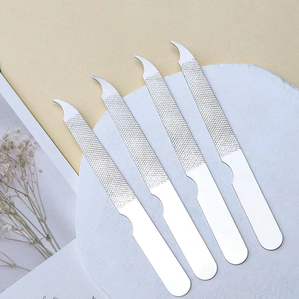 10Pcs/Set Stainless Steel Nail Files Nail Polishing Stripe Sprouts Files Manicure Tools Beauty Accessories Wholesale