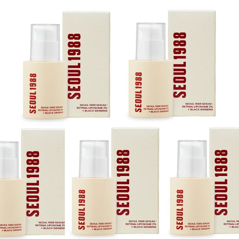 Korean 1988 Retinol Face Care Serum,Black Ginseng Niacinamide Vitamin C Moisturizing Firming Ampoule,Anti Aging Wrinkle Skincare