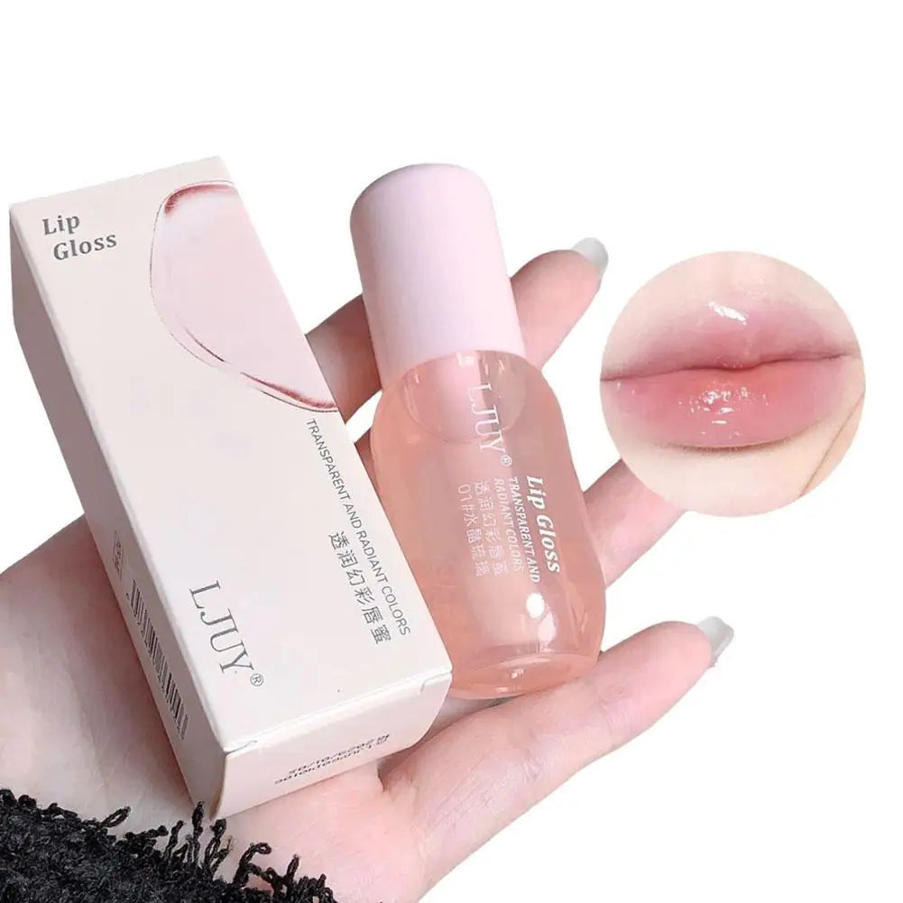 Fruit Crystal Jelly Lip Oil Hydrating Transparent Glass Lip Gloss Plumping Clear Lip Plumper Serum Lips Care Makeup Cosmetics