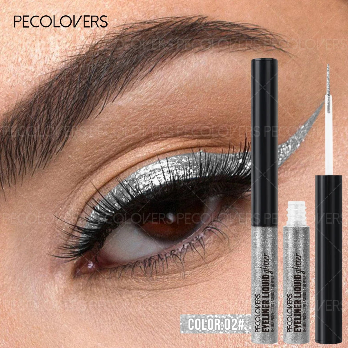 1PC Sparkling Christmas Liquid Eyeliner, Pearlescent Shimmer Liquid Eyeshadow, Waterproof, Quick-drying, Perfect for Christmas