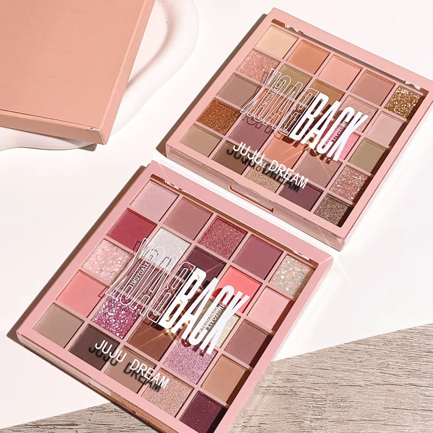 25-color eye shadow tray, oatmeal milk tea tray, sparkling powder, pearl sequins, gentle orange brown, affordable eye shadow