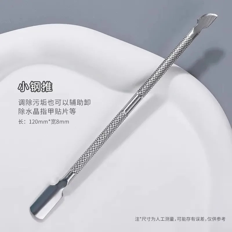 Double-ended Stainless Steel Cuticle Pusher Dead Skin Push Remover for Pedicure Manicure Nail Art Cleaner Care Tool