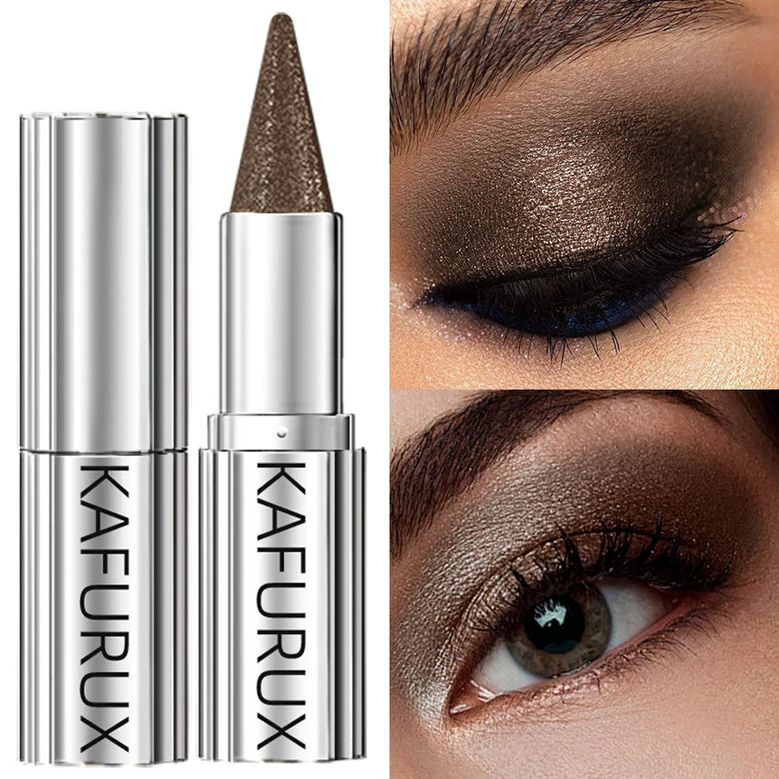 1pc Waterproof Brown Eyeshadow Sticks Long Lasting High Pigmented Shimmer Glitter Natural Eye Shadow Pencil Crayon Makeup Gifts