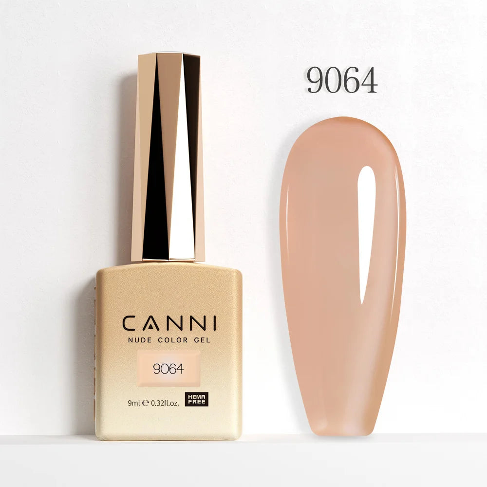 9ml CANNI HEMA/TPO FREE Nude Pink Color Nail Gel Polish Full Coverage Semi Permanent Long Wear Top Coat Venalisa Gel Varnish