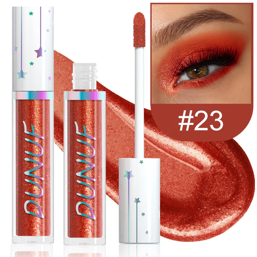 Metallic Liquid Eyeshadow Stick Brown Green Black High Gloss Pearlescent Glitter Eye Shadow Waterproof Stage Makeup Pigment