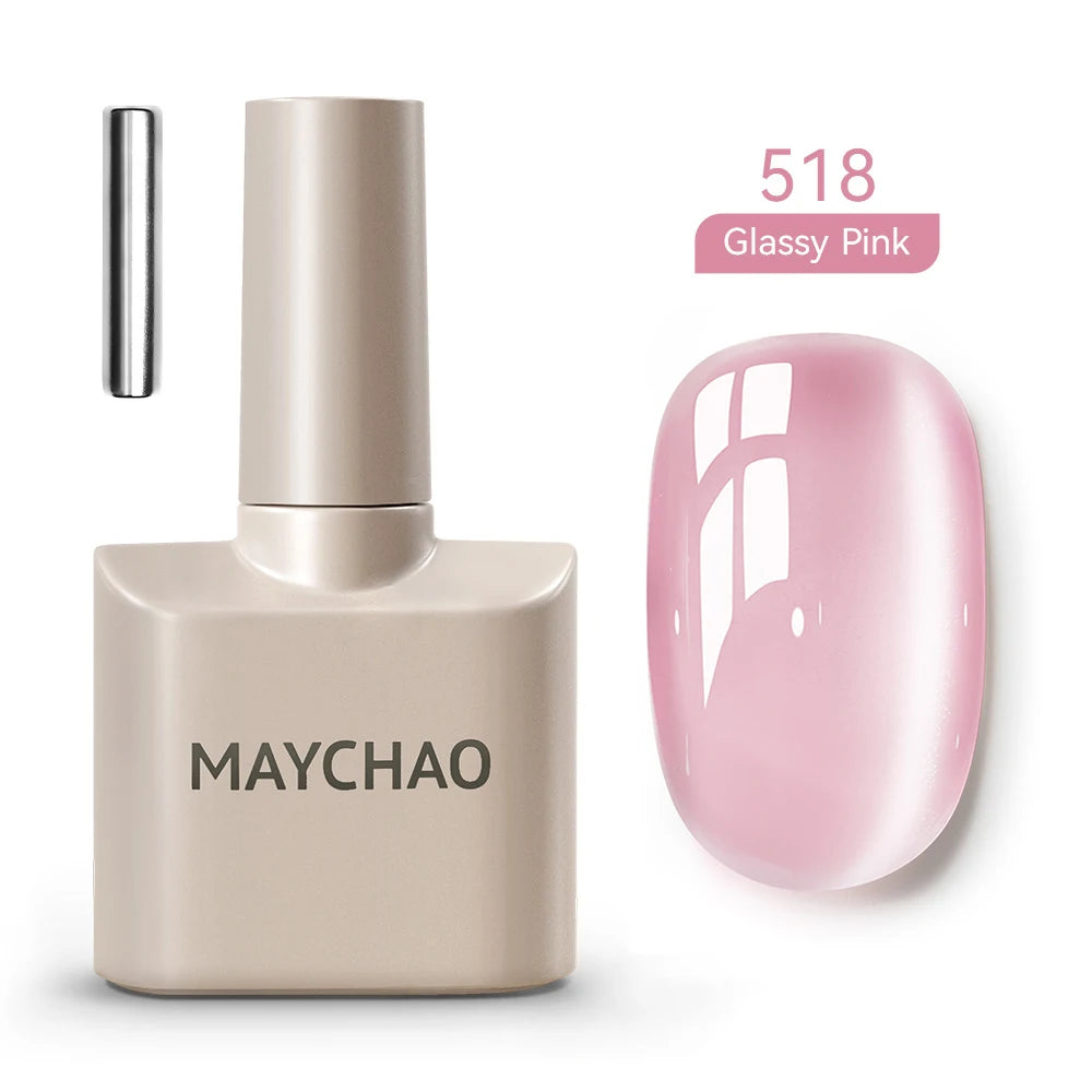 MAYCHAO 10ml Cat Magnetic Gel Nail Polish Cat Eye Glitter Effect Semi Permanent Soak Off UV Gel Varnish Manicure For Nail Art