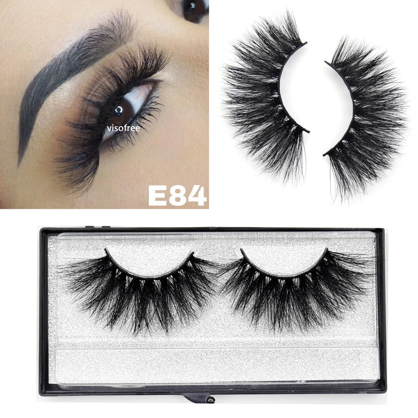 Visofree Eyelashes 3D Mink Lashes Soft Natural Handmade Cruelty Free Mink Eyelashes Lightweight  Full Strip Cilios Posticos D23