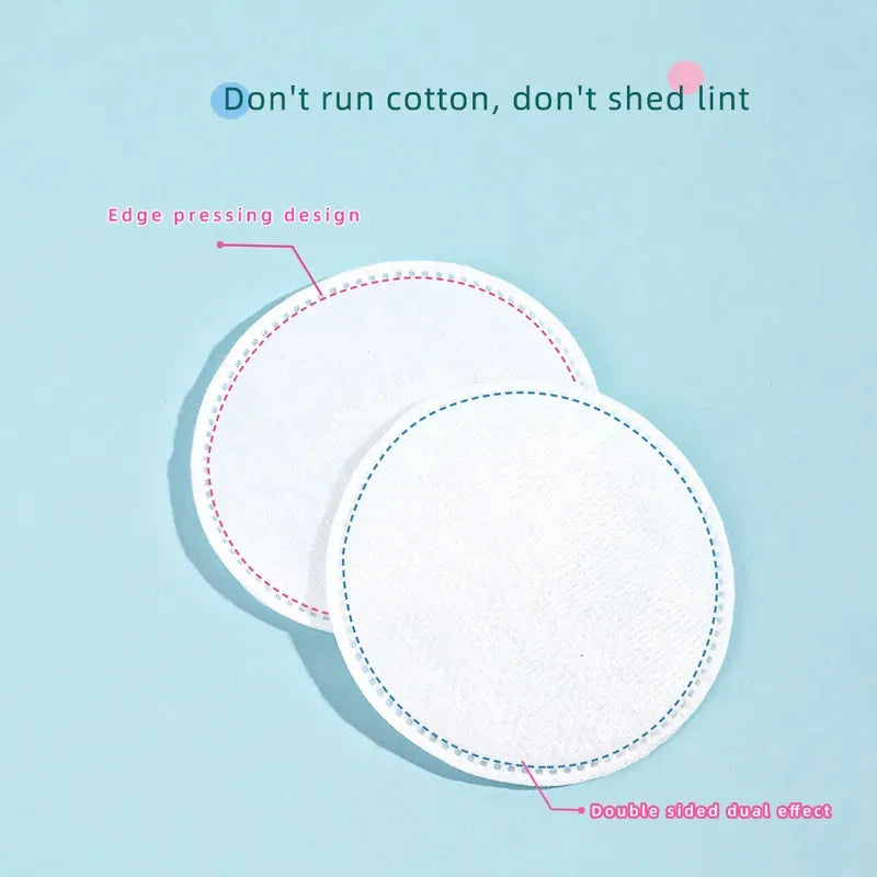 100pcs soft and breathable circular makeup remover pads, double-sided textured cotton pads, used for daily facial cleansing