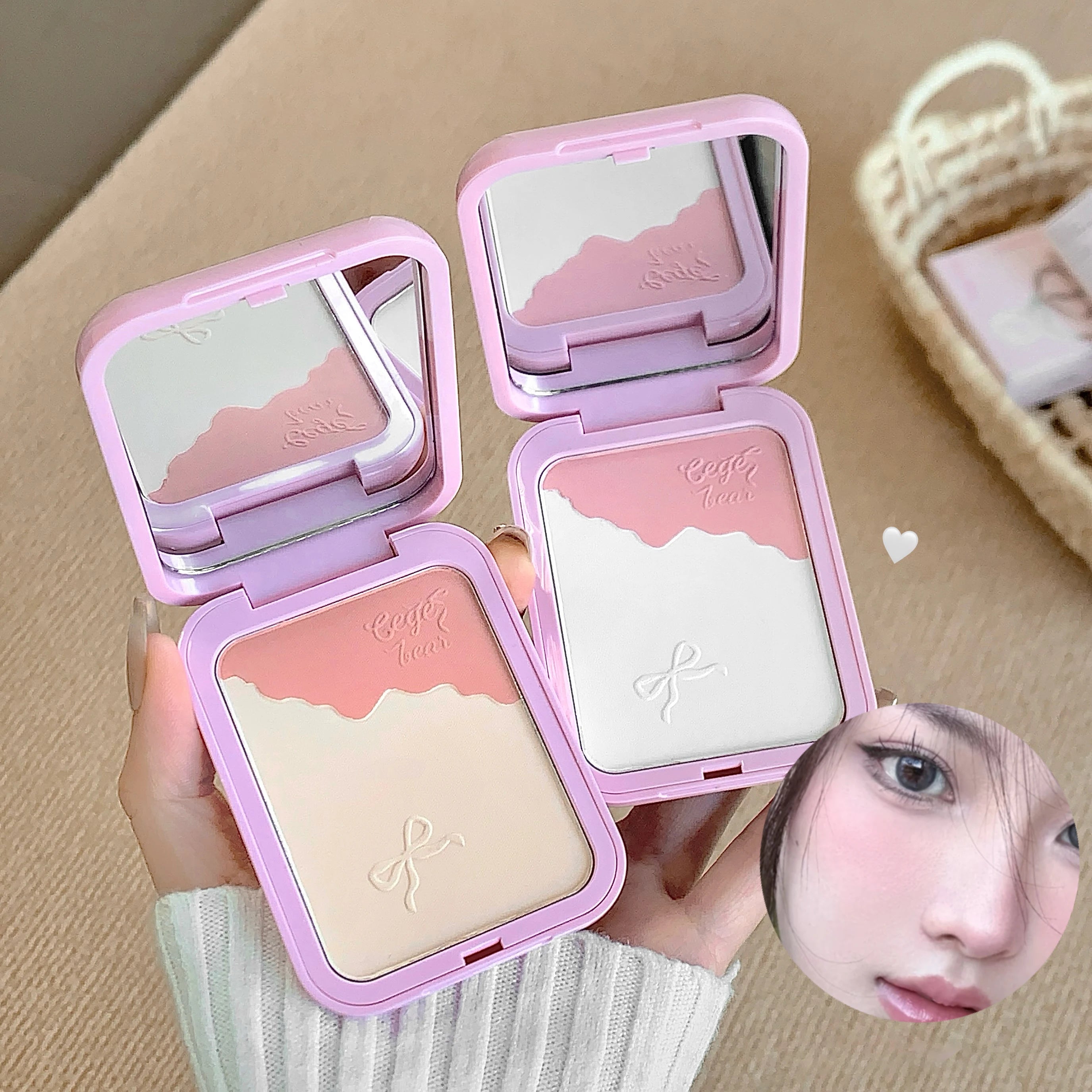 Milk Peach Pink Blush Palette Setting Powder Makeup Waterproof Oil Control Natural Matte Brighten Rouge Blusher Korean Makeup