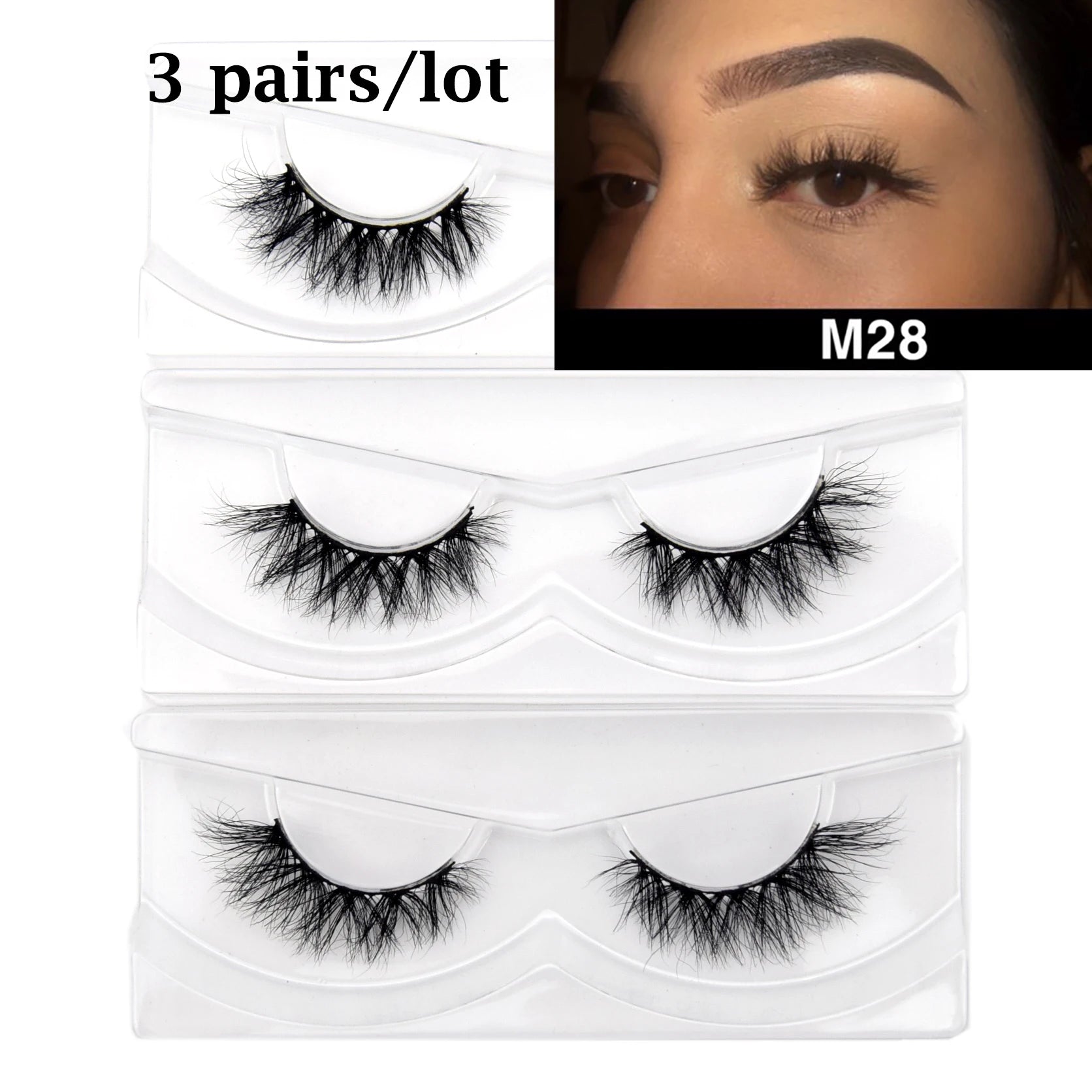 Visofree Eyelashes 3D Mink Lashes Soft Natural Handmade Cruelty Free Mink Eyelashes Lightweight  Full Strip Cilios Posticos D23