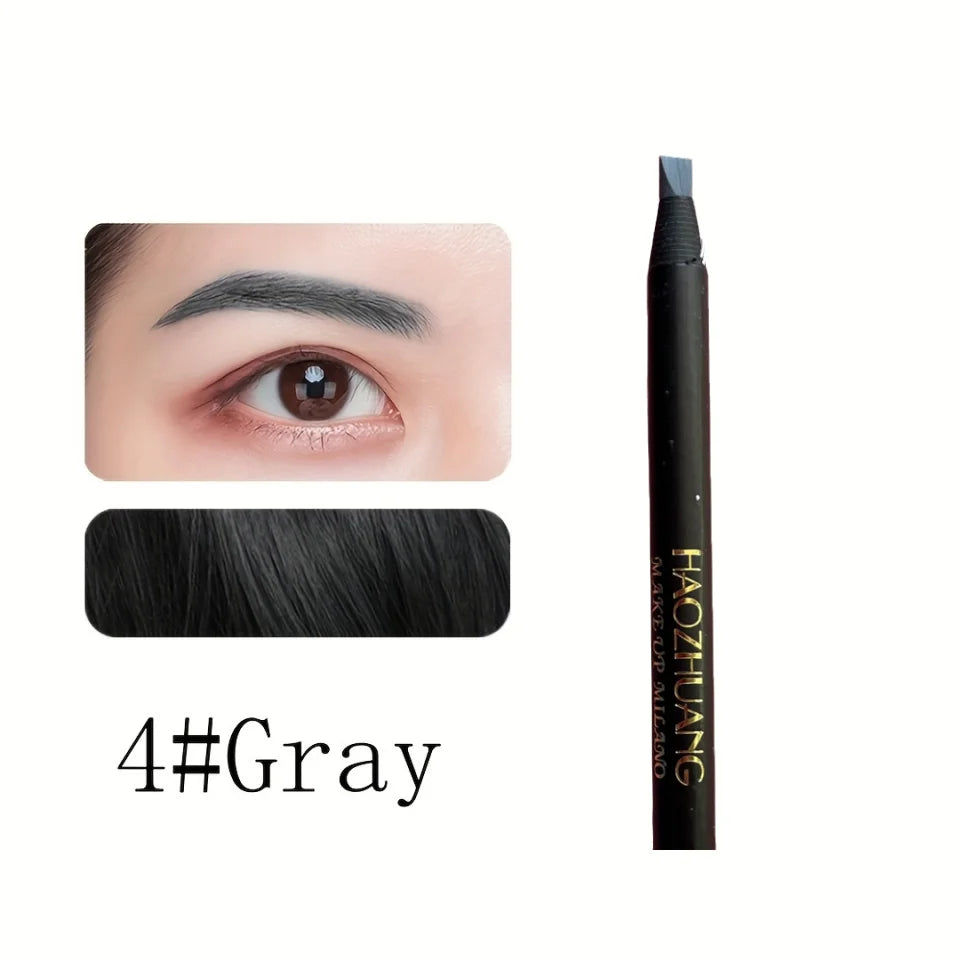 High quality HAOZHUANG pull eyebrow pencil black leather makeup wild line eyebrow pencil hard core flat head pen White pen