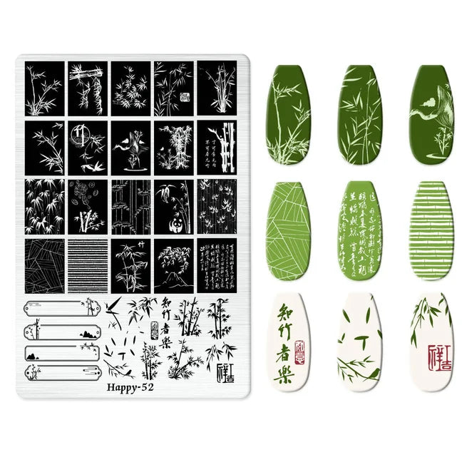 Maple Leaf Nail Stamping Plates Autumn Winter Leaves Design Polish Stencil Nail Printing Stamp Image Manicure Mold Stencil Tool