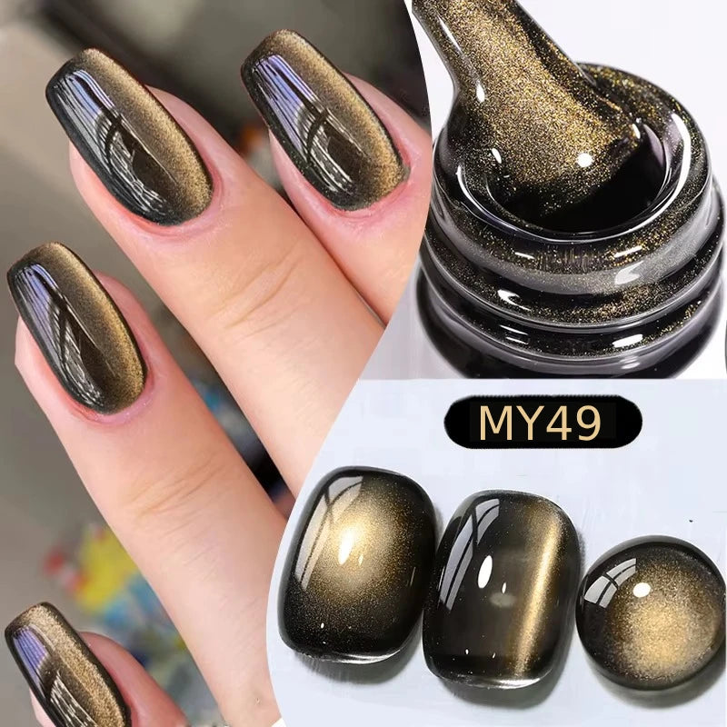 BORN PRETTY 10ml Black Glass Cat Magnetic Gel Nail Polish Silver Gold Glitter Semi Permanent Soak Off UV LED Gel Varnish