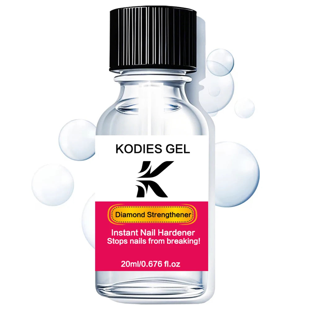 KODIES GEL Instant Nail Hardener Nail Growth Repair Treatment Polish Grow Strong Hard Thicker Nails Manicure Top Coat Bright Oil