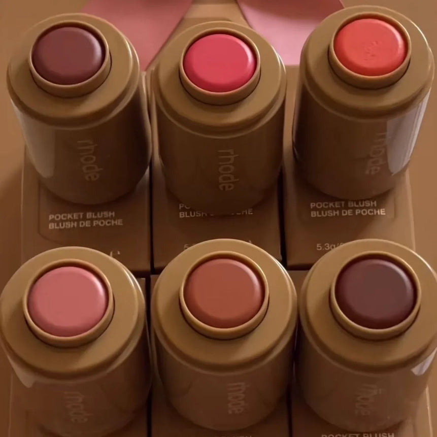 Rhod Pocket Blush LIP Stick Lip And Cheek Hydrating Stick Natural Rouge Powder Blush Cream Lipstick Cheek Easy To Apply Color