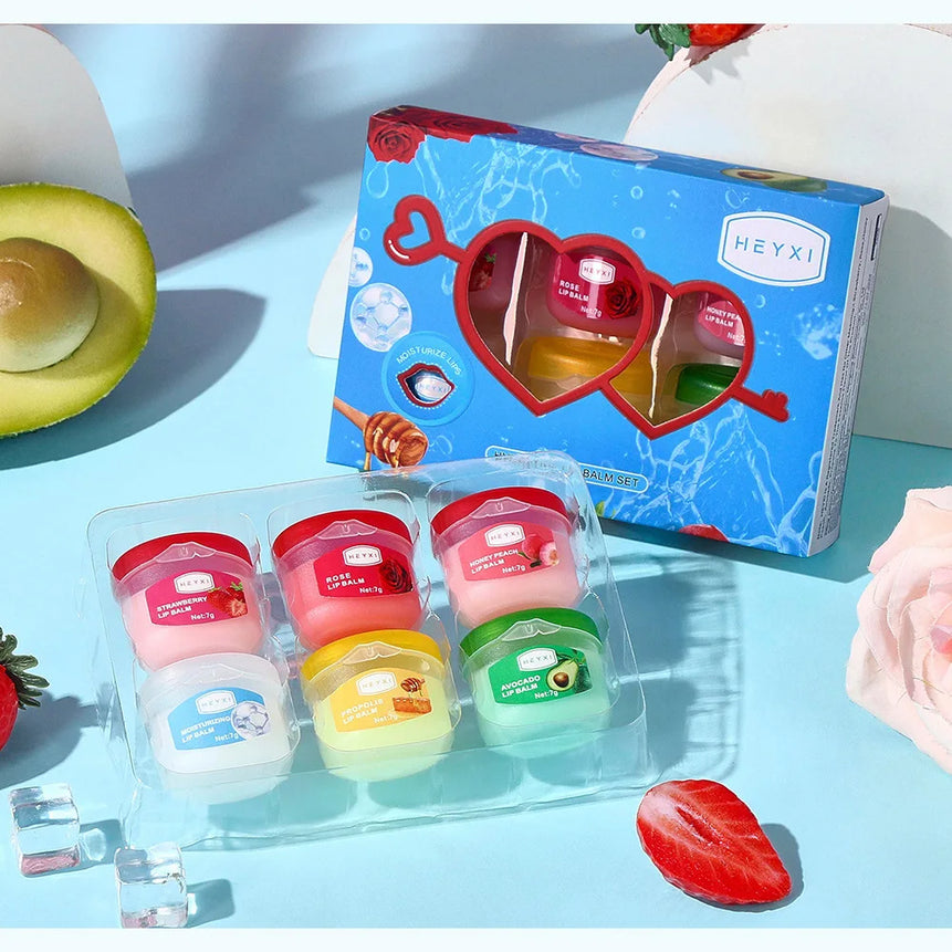 4/6/8pcs Fruit Series Lip Balm Set Sleeping Lip Mask Moisturizing Hydrating Non-sticky Anti-Cracked Lip Balm Lips Care