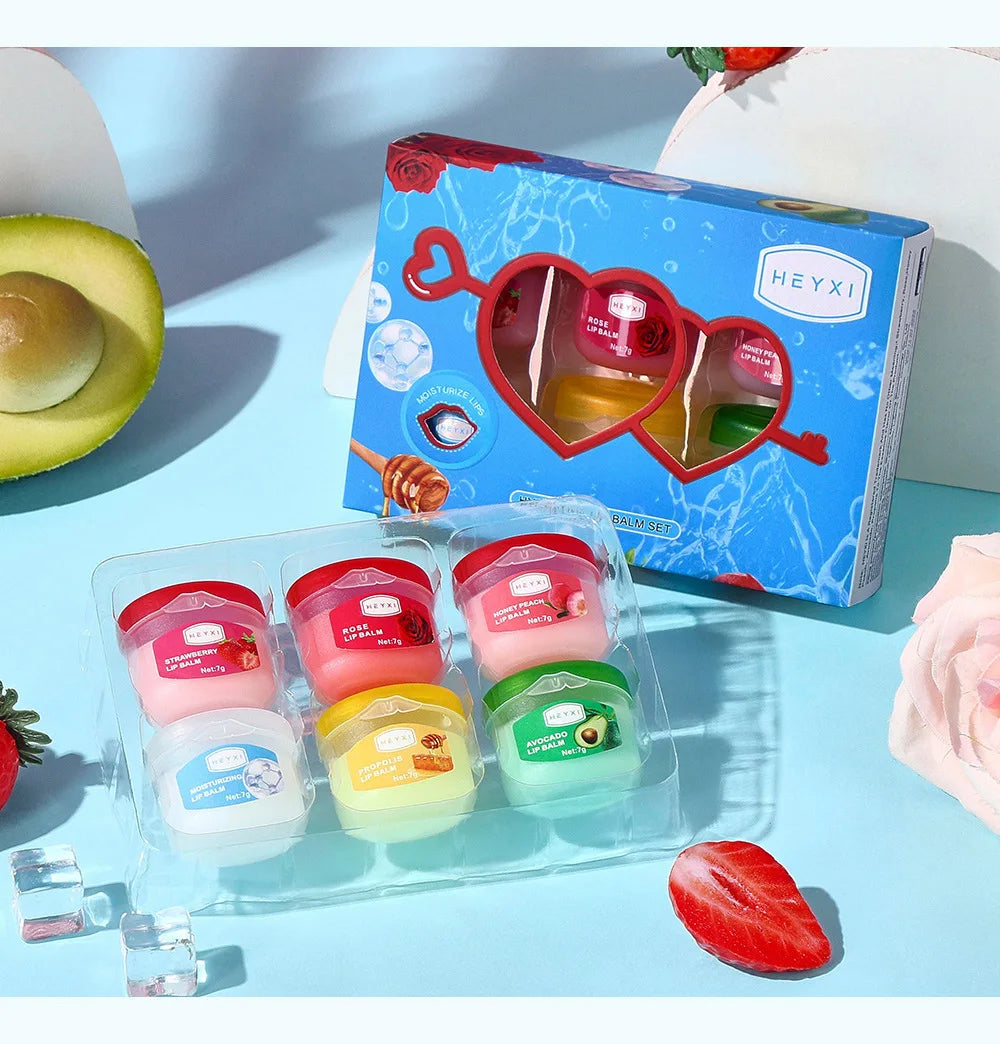 4/6/8pcs Fruit Series Lip Balm Set Sleeping Lip Mask Moisturizing Hydrating Non-sticky Anti-Cracked Lip Balm Lips Care