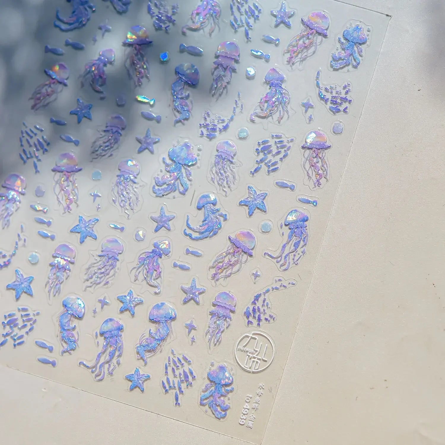 Goldfish Cavort Water Grass Lotus Flower Leaf Brocaded Carp Koi Ripple Droplet Water Bubbles 5D Nail Art Stickers Manicure Decal
