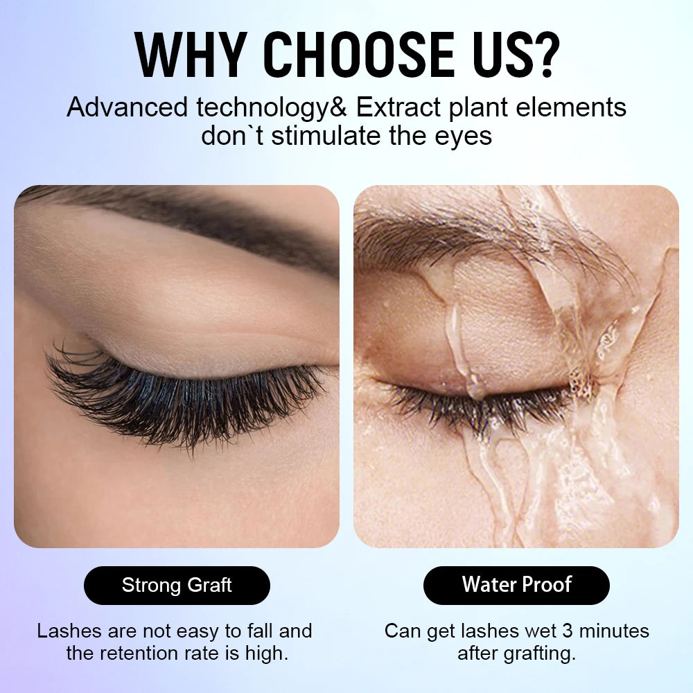 Gollee eyelashes Glue 1s Fast Dry Waterproof Lash Extension Glue Strong 6ml Super Booster Help Adhesive Accelerator tools Makeup