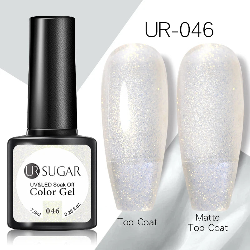 UR SUGAR 7.5ml Rose Glitter Solid Color Gel Nail Polish Jelly Nude Pink Semi Permanent DIY Nail Art UV LED Soak Off Gel