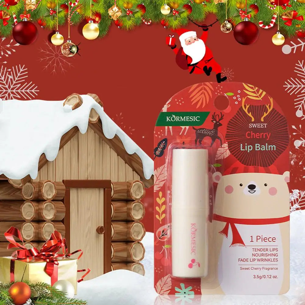 Holiday Moisturizing Lip Balm Fruit Flavors Lip Balms Gift Smooth Hydrating Tinted Lip Balm Care Christmas Lip Balm Party Favors