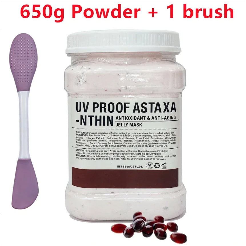 650g Chamomile Hyaluronic Acid Facial Moisturizing Mask Powder with Silicone Brush Increasing Skin Elasticity Rose Jelly Mask