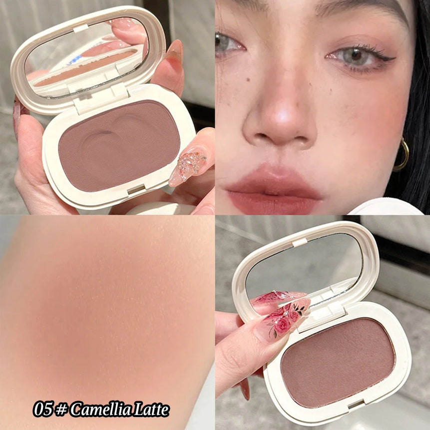Single Color Blush Silky Texture High Color Rendering No Powder Feeling Low Saturation Long-lasting Natural Matte Blush Cream