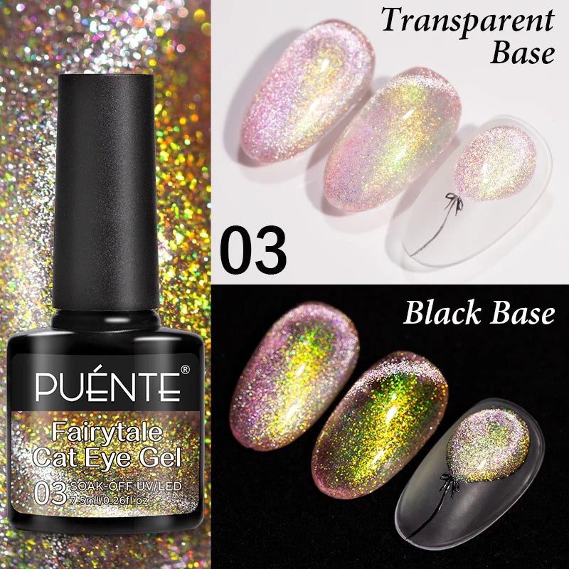 PUENTE Sparkle Platinum Gel Nail Polish 5ML Shiny Gold Silver Glitter Painting Gel Drawing Semi Permanent Varnish For Manicure